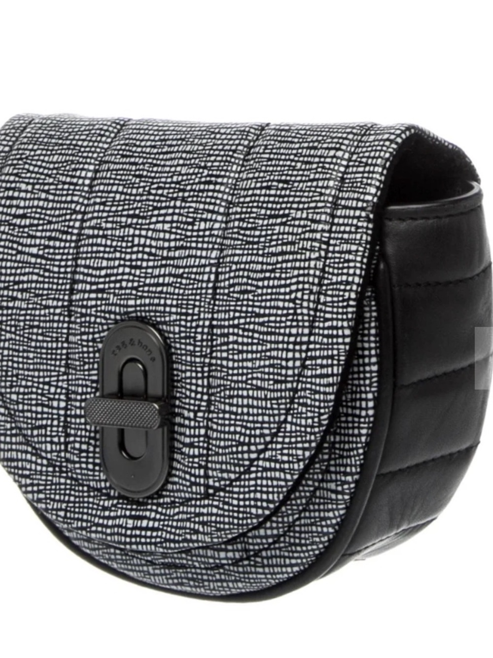rag & bone Black and White Leather Minaudière